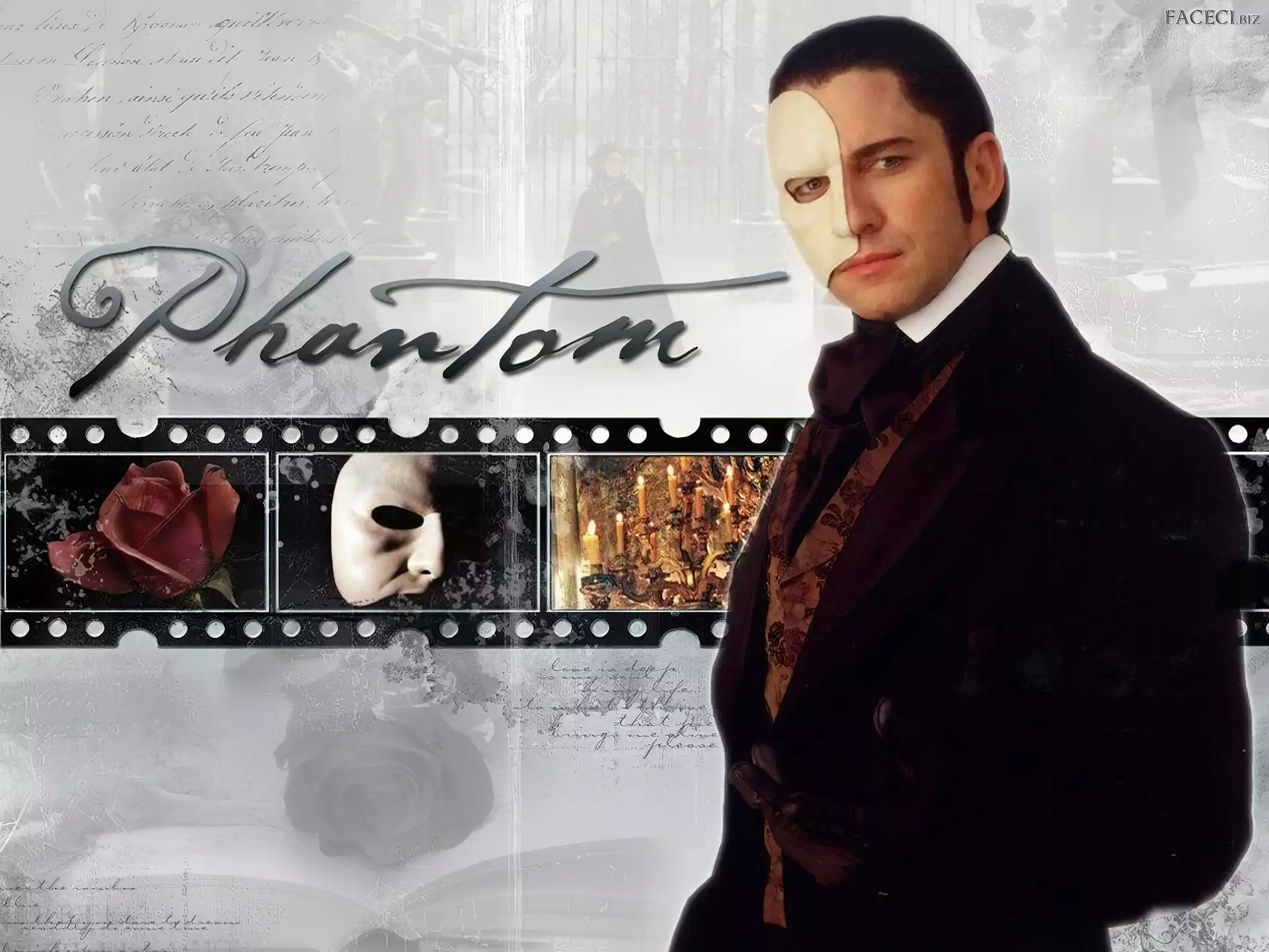 Maska, Gerard Butler, róża